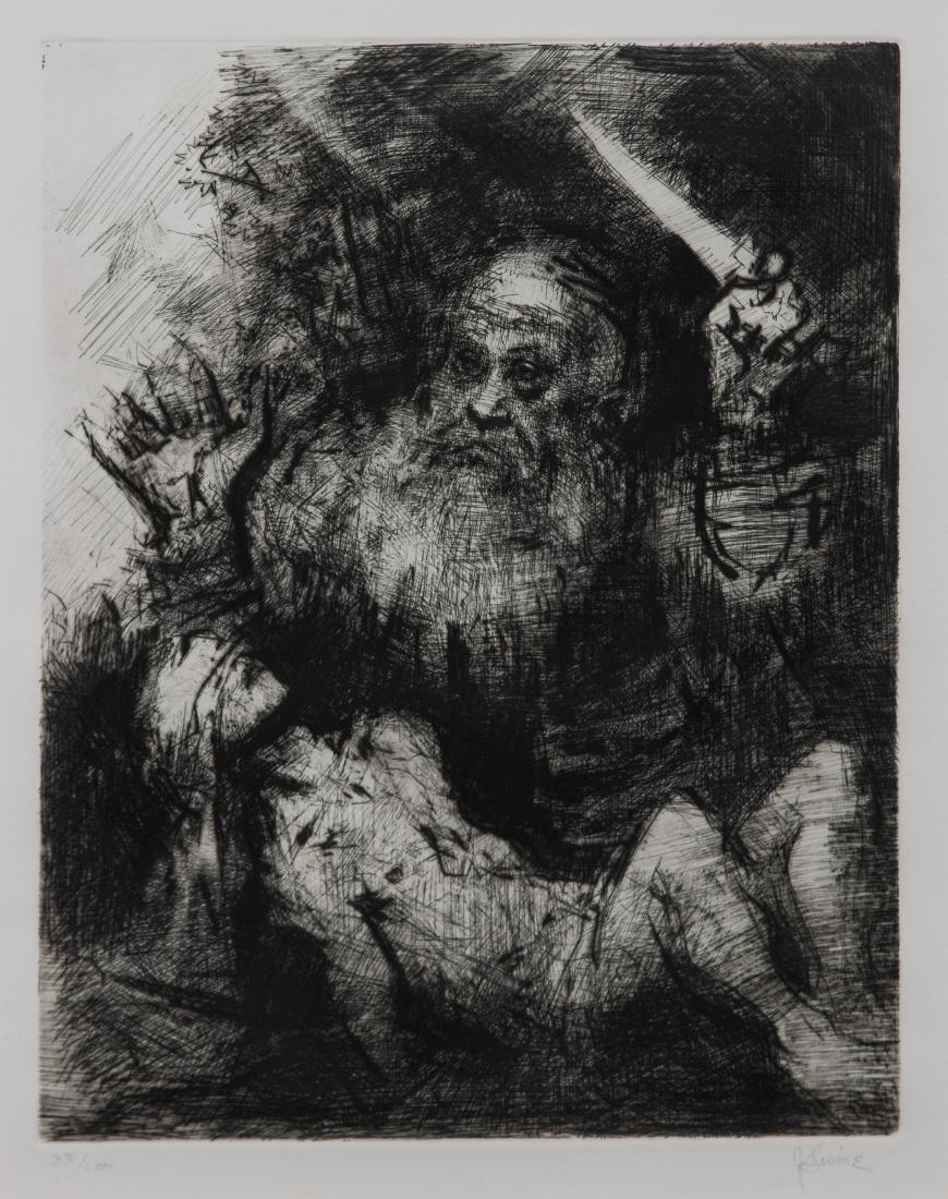 Jack Levine, (American, 1915-2010), Sacrifice of Isaac,: Jack Levine (American, 1915-2010) Sacrifice of Isaac, 1974 etching signed and numbered 33/100 13 5/8 x 10 5/8 inches. Estimate $200-300