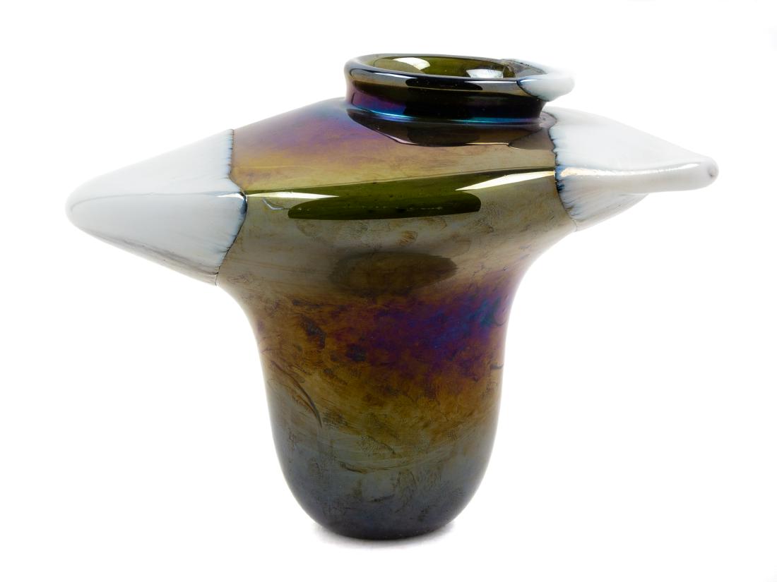 Richard Ritter, (American, b. 1940), Untitled Vessel: Untitled Vessel Richard Ritter, (American, b. 1940), blown glass, etched Richad Q Ritter to lower edge, Height 7 x diameter 9 1/2 inches