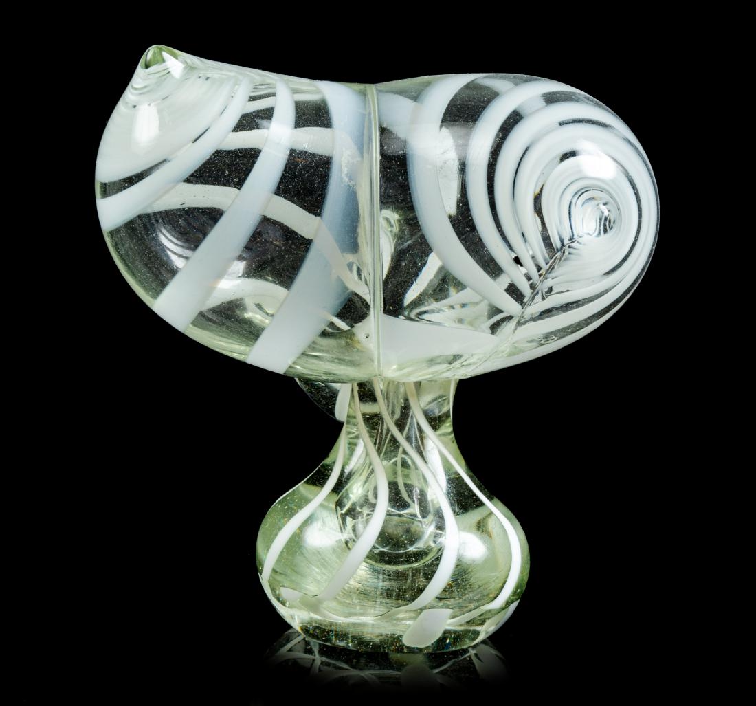 Gary Beecham, (American, b. 1955), Sculpture: Sculpture Gary Beecham, (American, b. 1955), hand-blown glass, etched G B Beecham '76 to edge of opening, Height 7 x width 6 x depth 5 inches