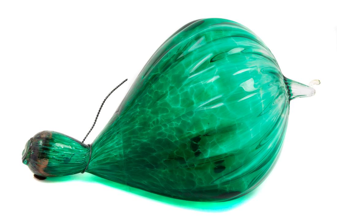 Dale Chihuly, (American, b. 1941), Green Squash Form: Green Squash Form Hanging Sculpture Pilchuck 25th Anniversary Ariel Addition Edition 45/400 Dale Chihuly, (American, b. 1941), blown glass, steel wire, etched PILCHUCK XXV 45/400 Chihuly to underside,
