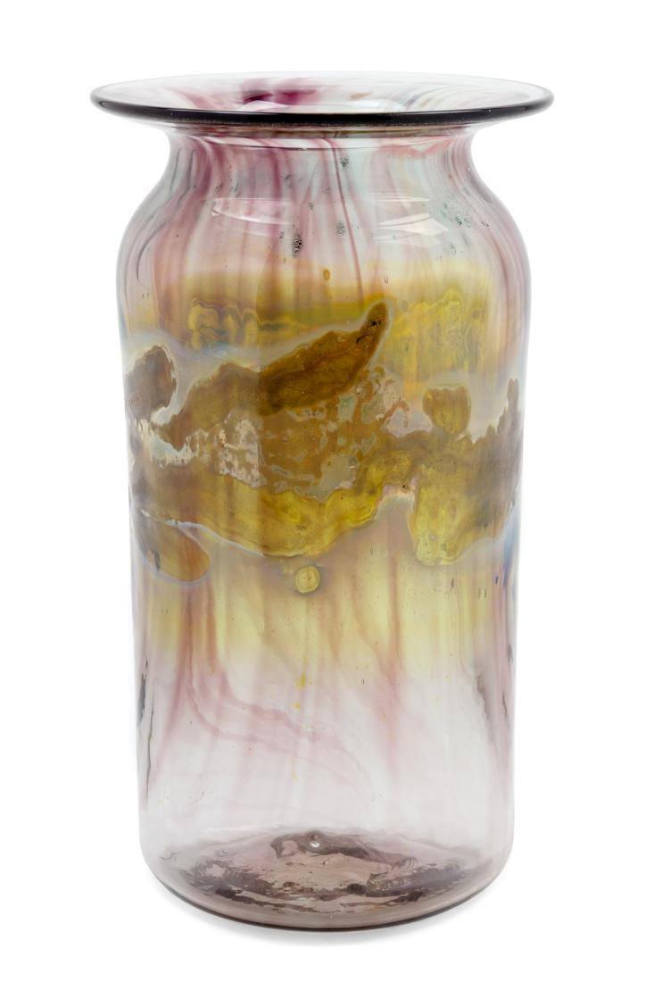 Kent Ipsen, (American, 1933-2012), Vase: Vase Kent Ipsen, (American, 1933-2012), blown glass, etched Kent F Ipsen to lower edge, Height 9 3/4 x diameter 5 1/4 inches