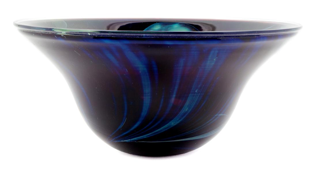 Kent Ipsen, (American, 1933-2012), Bowl, 1973: Bowl, 1973 Kent Ipsen, (American, 1933-2012), blown glass, etched Kent F Ispen '73 to underside, Height 4 3/4 x diameter 11 /14 inches