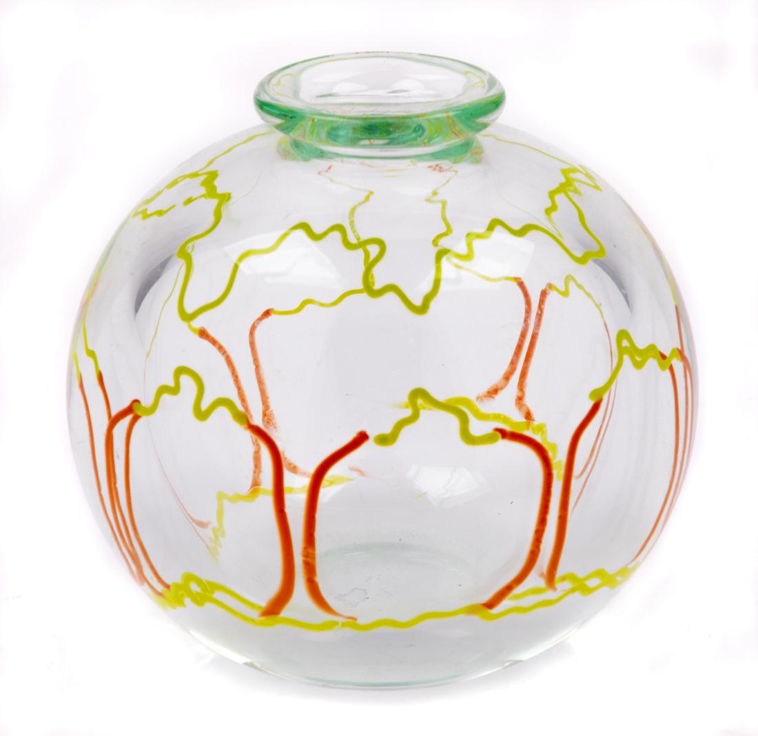 Dale Brownscombe, (American, b. 1945), Vase: Vase Dale Brownscombe, (American, b. 1945), blown glass, etched Dale Brownscombe 1980 to underside, Height 4 3/4 x diameter 4 1/2 inches
