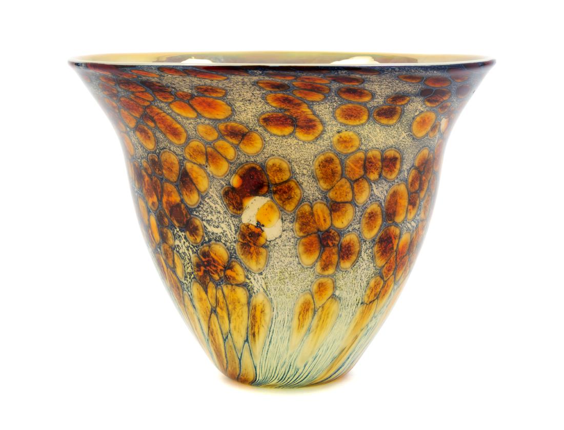 Michael Cohn, (American, b. 1949), Tortoise Shell, 1979: Tortoise Shell, 1979 Michael Cohn, (American, b. 1949), blown glass, etched Cohn 1979 / 6353 to lower edge, Height 8 1/3 x diameter 11 1/2 inches