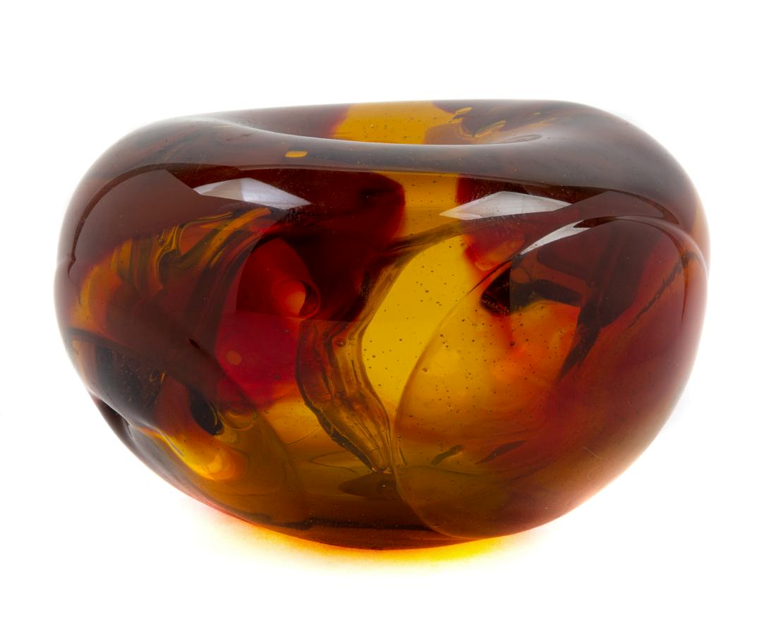 Robert C. Fritz, (American, 1920-1986), Untitled Vessel: Untitled Vessel Robert C. Fritz, (American, 1920-1986), blown glass, etched Fritz to lower edge, Height 4 x diameter 6 1/2 inches