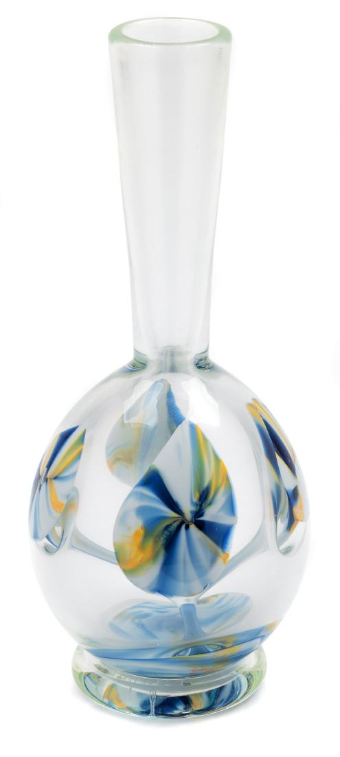 Michael Nourot, (American, b. 1949), Vase: Vase Michael Nourot, (American, b. 1949), blown glass, etched Nourot M161 79 MN to underside, Height 8 1/8 x diameter 3 inches