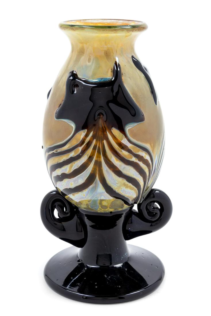 Daniel Edler, (American, 20th Century), Vase, 1972: Vase, 1972 Daniel Edler, (American, 20th Century), blown glass, etched Daniel Edler 1972 to underside, Height 8 1/4 x diameter 4 1/2 inches