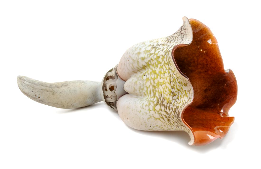 David Leppla, (American, b. 1956), Untitled Sculpture: Untitled Sculpture David Leppla, (American, b. 1956), blown and sandblasted glass, Height 8 1/2 x width 8 1/4 x depth 16 inches