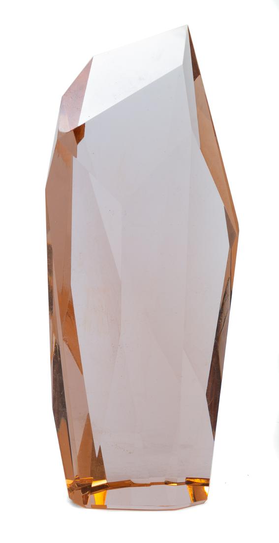 Jak Brewer, (American, 20th Century), Merlin's Crystal,: Merlin's Crystal, 1988 Jak Brewer, (American, 20th Century), cast and cut glass, etched Jak 88-194, Height 9 1/8 x width 3 3/4 x depth 2 1/2 inches
