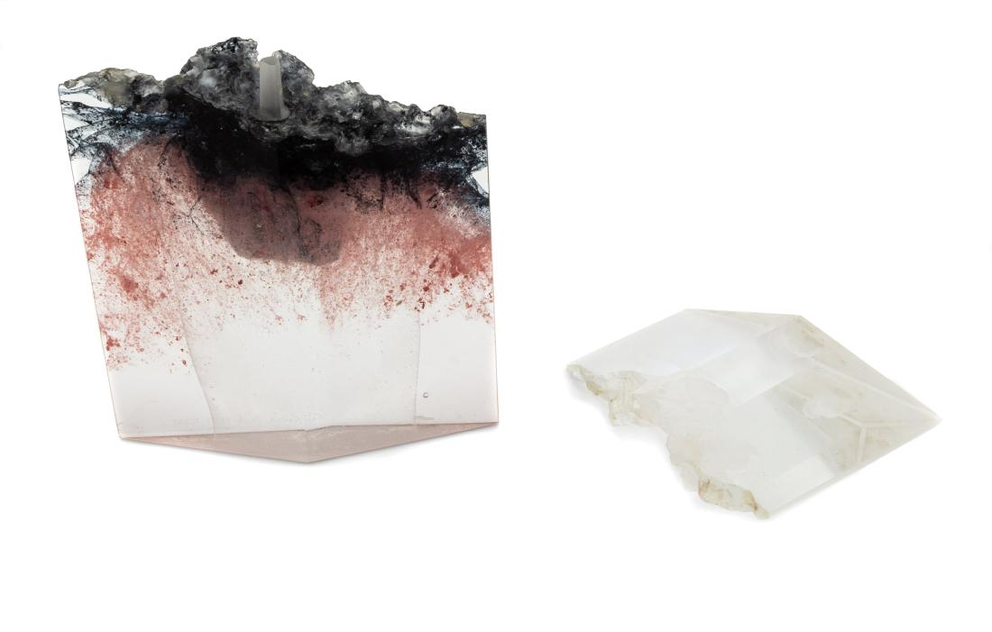 Colin Reid, (English, b.1953), Perfume Bottle, 1987: Perfume Bottle, 1987 Colin Reid, (English, b.1953), cast and sanded glass, etched Colin Reid 1987 R241 to lower edge, Height 7 1/2 x width 5 x depth 1 1/4 inches