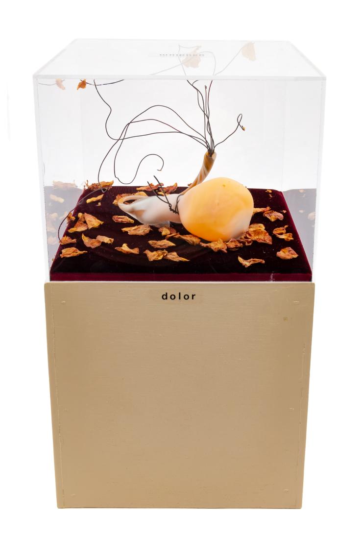 William Pappenheimer, (American, 20th Century), Pain: Pain and Pleasure William Pappenheimer, (American, 20th Century), mixed media, signed W. Pappenheimer 1993 to interior of base, Height 15 x width 9 x 8 1/2 inches