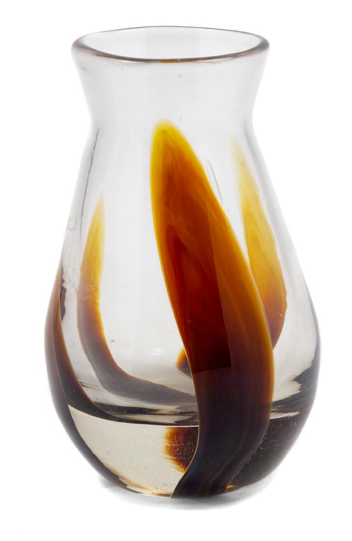 Dominick Labino, (American, 1910-1987), Vase: Vase Dominick Labino, (American, 1910-1987), blown glass, etched Labino 1968 to underside, Height 6 1/2 x diameter 4 inches