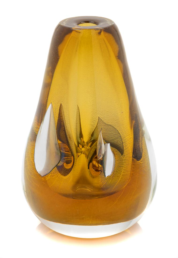 Dominick Labino, (American, 1910-1987), Vase: Vase Dominick Labino, (American, 1910-1987), blown glass, etched Labino 3-1977 to underside, Height 5 1/4 x diameter 3 1/2 inches