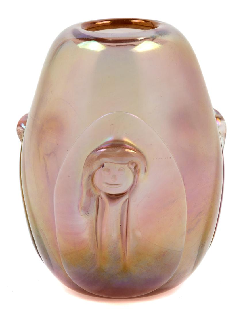 Dominick Labino, (American, 1910-1987), Vase: Vase Dominick Labino, (American, 1910-1987), blown glass, etched Labino 8-1976 to underside, Height 5 3/4 x diameter 4 3/4 inches