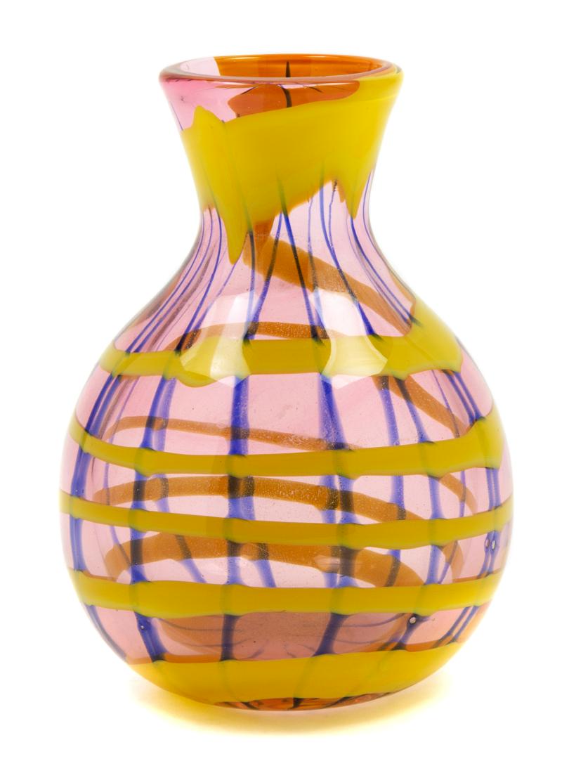 Dominick Labino, (American, 1910-1987), Vase: Vase Dominick Labino, (American, 1910-1987), blown glass, etched Labino 6-1975 to underside, Height 5 1/2 x diameter 4 inches
