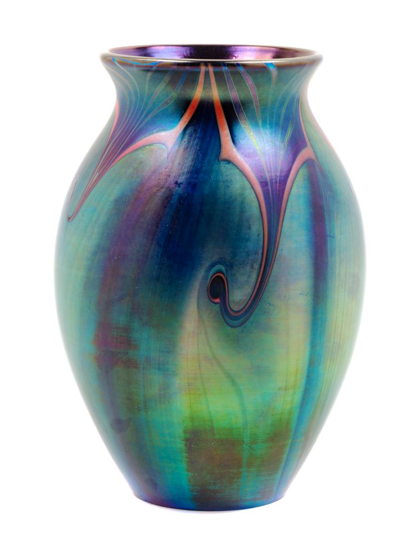 James Lundberg, (American, 1953-1992), Untitled Vessel: Untitled Vessel James Lundberg, (American, 1953-1992), blown glass, etched Lundberg 9/79 to underside, Height 6 1/4 x diameter 4 inches