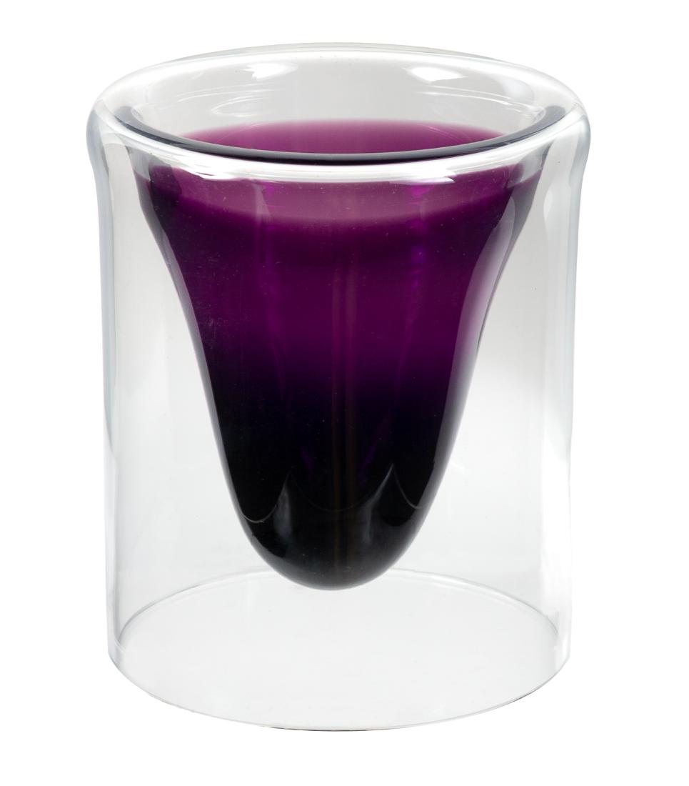 Tapio Wirkkala, (Finnish, 1915-1985), Two-Tone Vessel: Two-Tone Vessel Rosenthal, Germany Tapio Wirkkala, (Finnish, 1915-1985), blown glass, etched signature to underside, Height 6 1/4 inches.