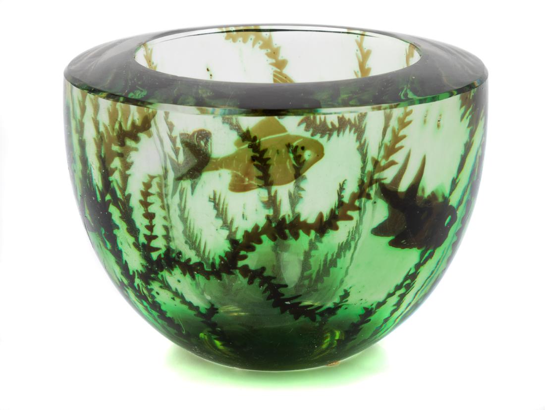 Edward Hald, (Swedish, 1883-1980), Graal Bowl Orrefors,: Graal Bowl Orrefors, Sweden Edward Hald, (Swedish, 1883-1980), glass, etched Orrefors Hald to underside, Height 4 x diameter 5 1/2 inches