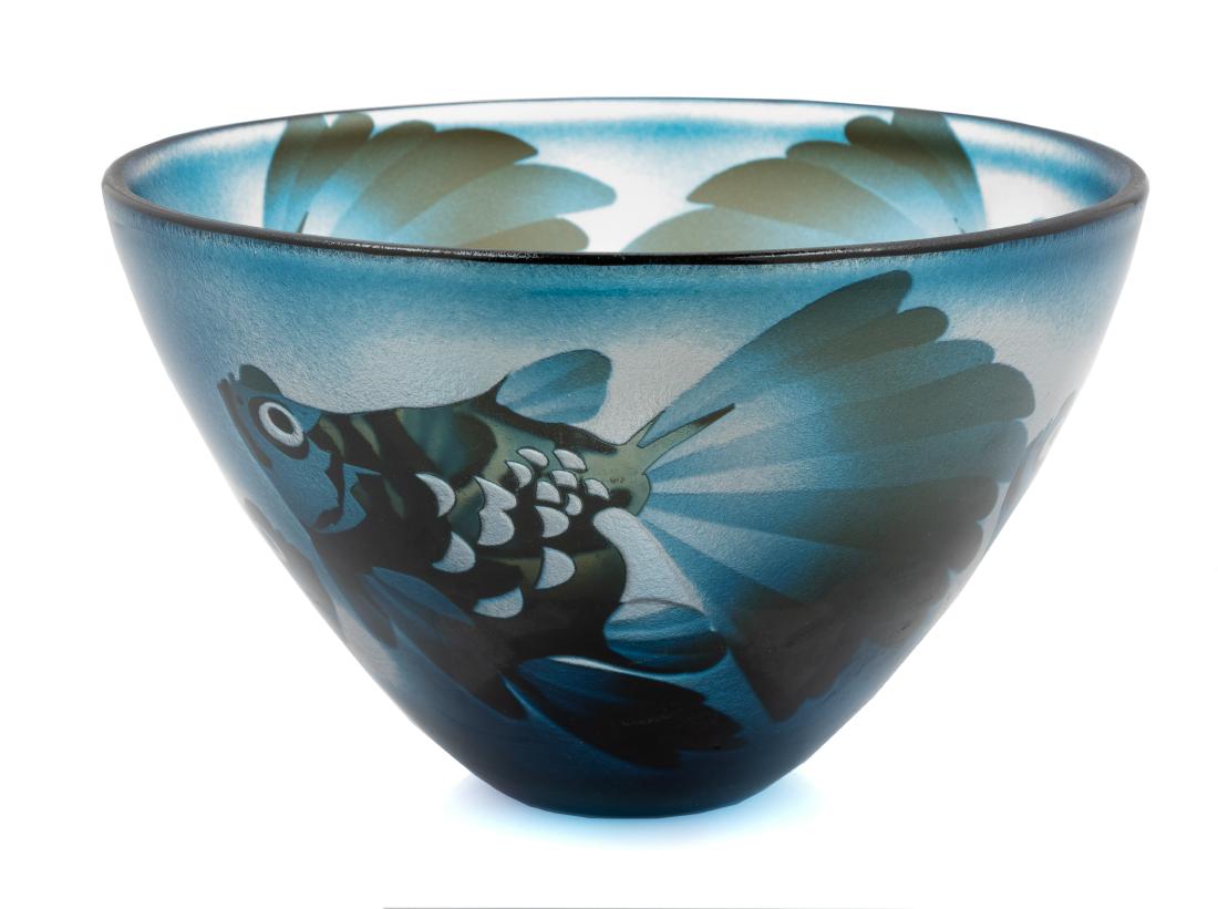 Paul Hoff, (Swedish, b. 1945), Bowl Kosta Boda, Sweden: Bowl Kosta Boda, Sweden Paul Hoff, (Swedish, b. 1945), glass, etched Kosta 57727 Hoff to underside, Height 5 5/8 x diameter 9 inches
