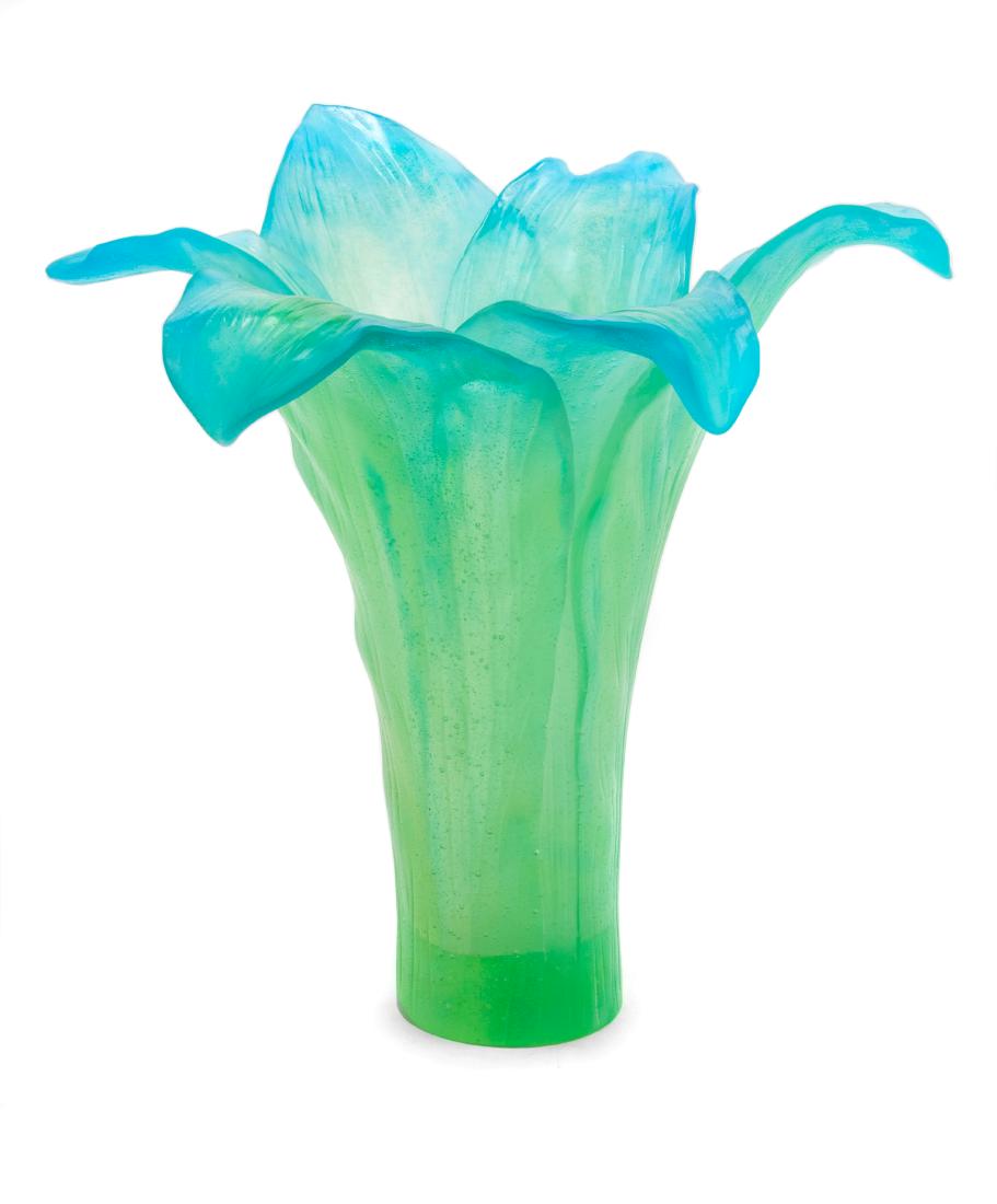 Daum, France, 20th Century, A Pate-De-Verre Vase: A Pate-De-Verre Vase Daum, France, 20th Century, glass, Height 13 1/4 inches