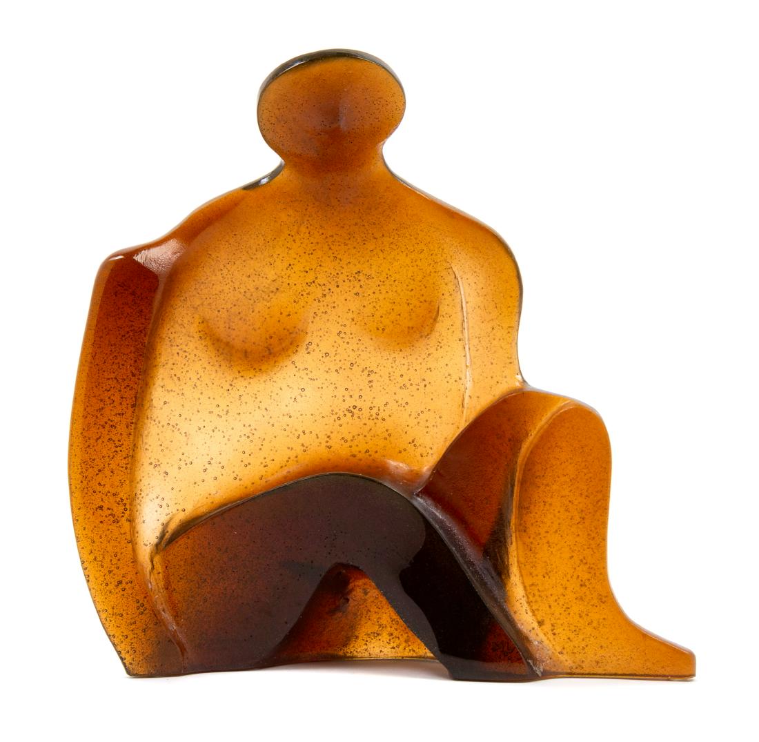 Jean-Pierre Demarchi, (Algerian, 1928-1979), Pate de: Pate de Varre Figure Daum, c. 1995 Edition 135/200 Jean-Pierre Demarchi, (Algerian, 1928-1979), cast glass, etched Made In France DAUM 135/200 Demarchi to lower rear portion, Height 11 3/8 x width 11 