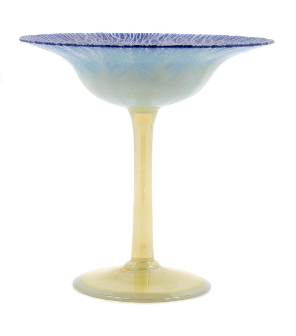 Tiffany Studios, America, Early 20th Century, Pastel: Pastel Compote Tiffany Studios, America, Early 20th Century, Favrile glass, etched 1702 L.C.T. Favrile to underside, Height 6 1/8 inches
