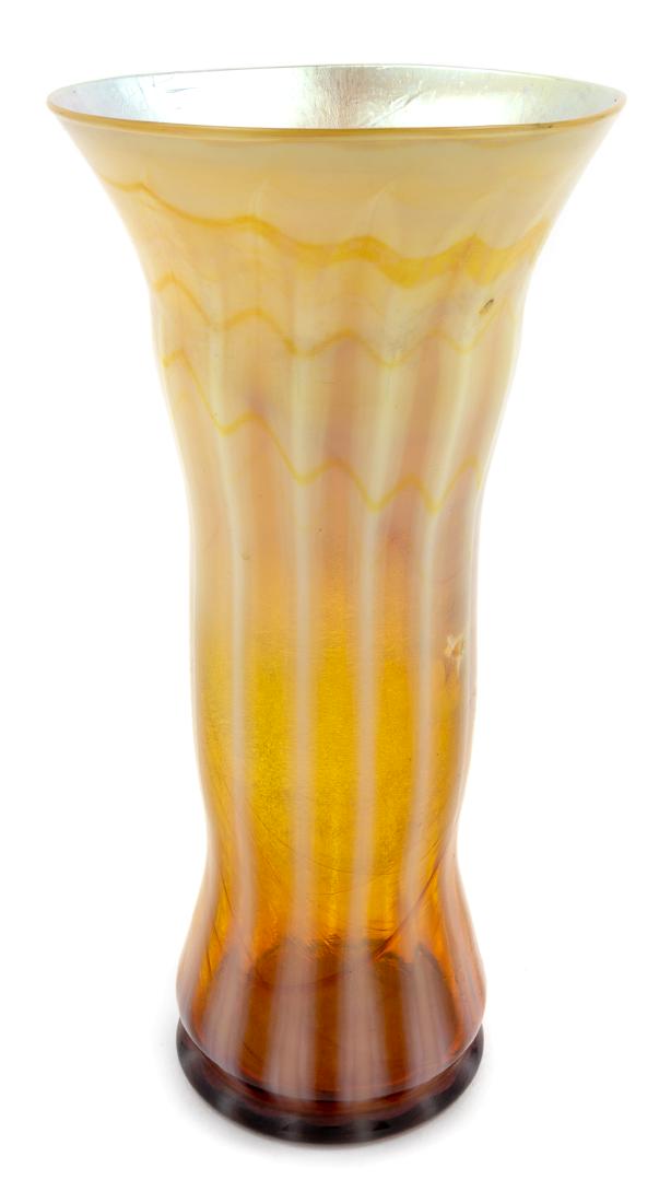 Tiffany Studios, American, Early 20th Century, Vase: Vase Tiffany Studios, American, Early 20th Century, Favrile glass, etched L.C.T. F564 to underside, Height 10 inches