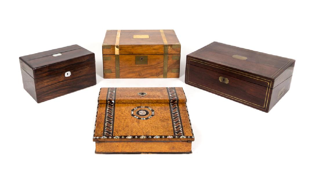 *Four English Burlwood Writing Boxes  (1 of 3)