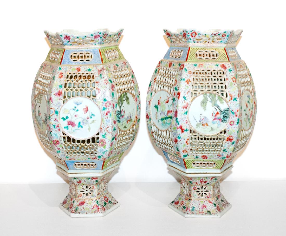 *A Pair of Chinese Reticulated Porcelain Lanterns (1 of 1)