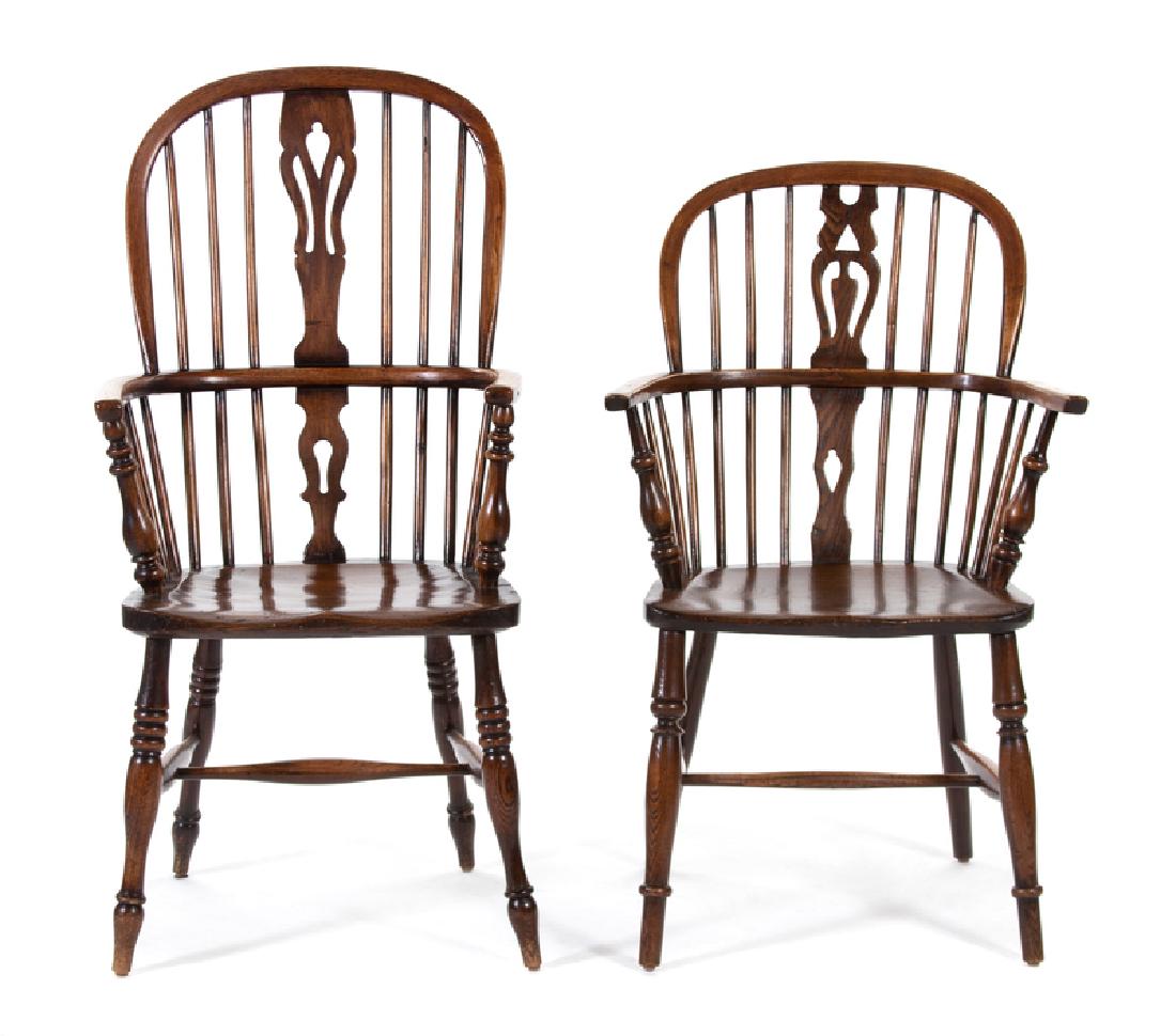 An Assembled Set of Six English Elmwood Windsor (1 of 1)