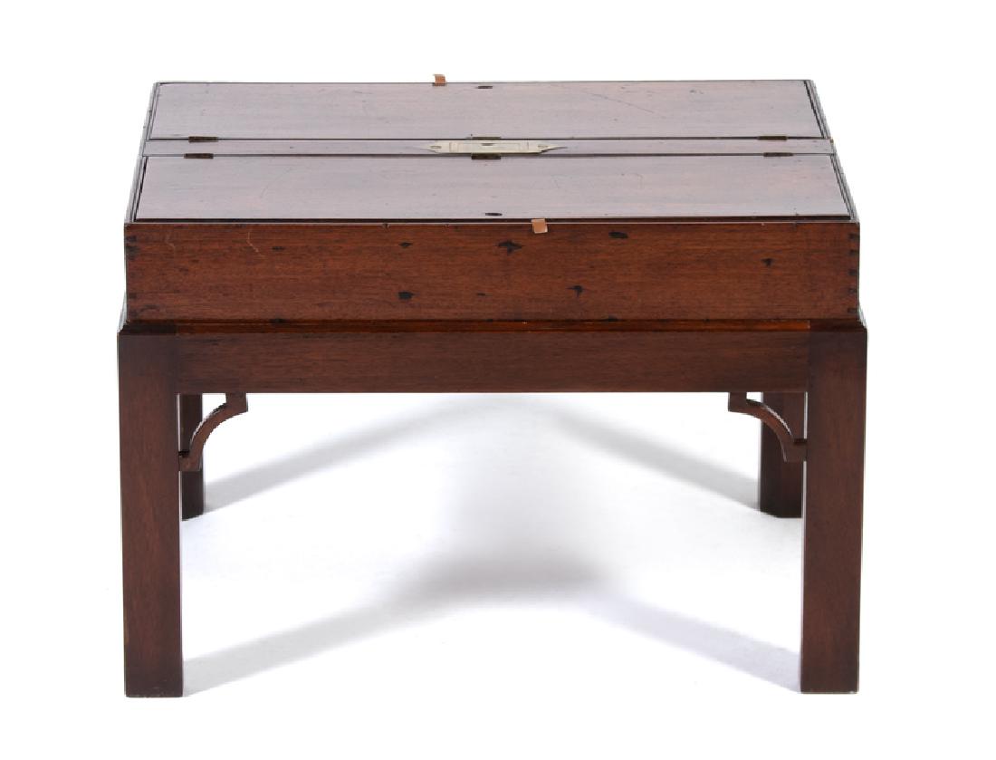 An English Brass-Mounted Mahogany Box on Later Stand (1 of 1)