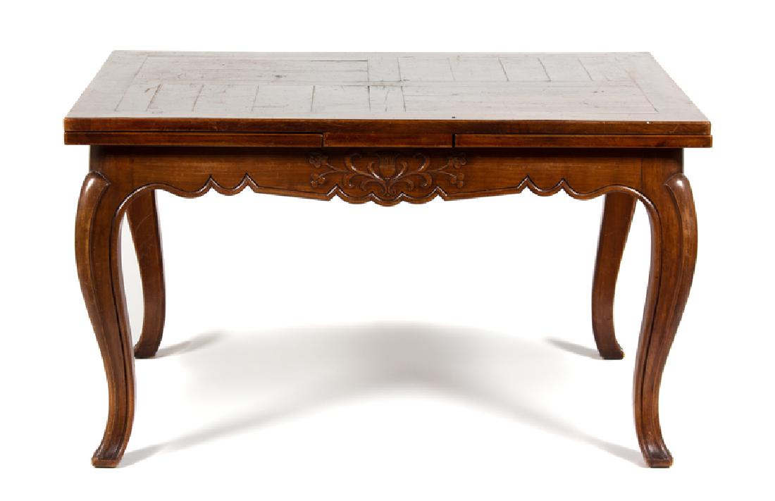 *A French Provincial Carved Walnut Extension Table  (1 of 2)