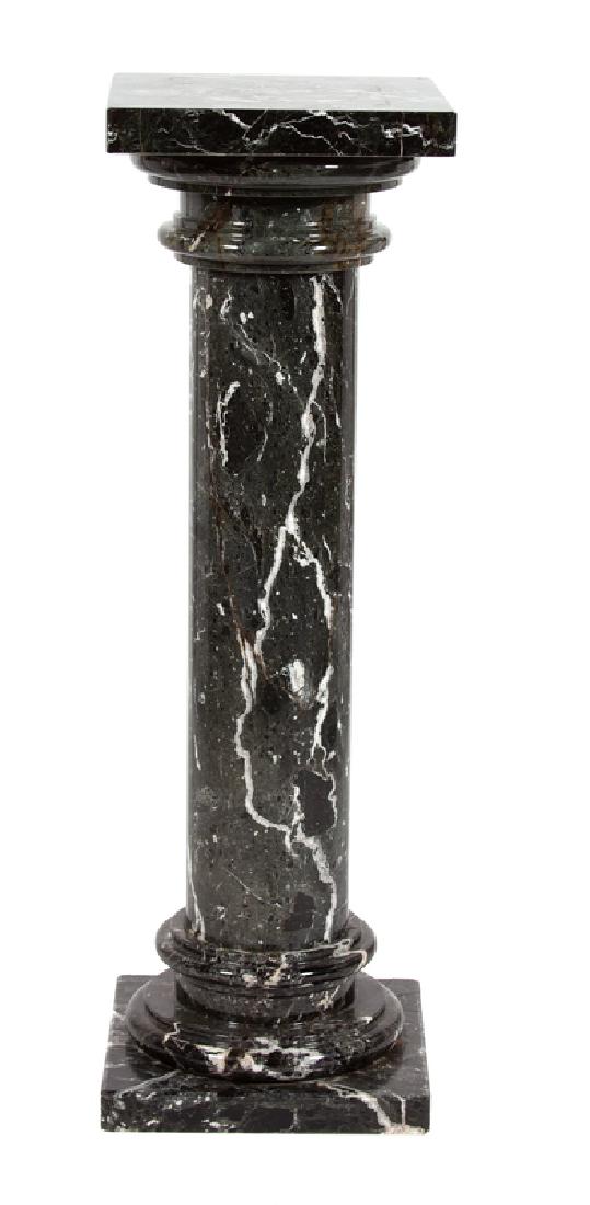 *A Black and White Variegated Marble Pedestal (1 of 1)