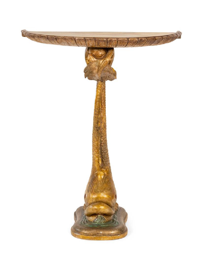 An Italian Silver Painted and Carved Demilune Console (1 of 2)