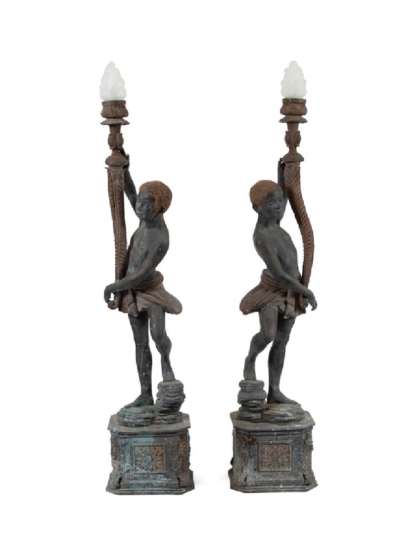 A Pair of Continental Patinated Bronze Torcheres (1 of 1)