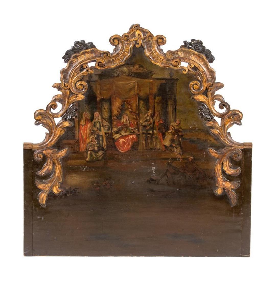 A Continental Carved, Parcel Gilt and Painted Panel (1 of 1)
