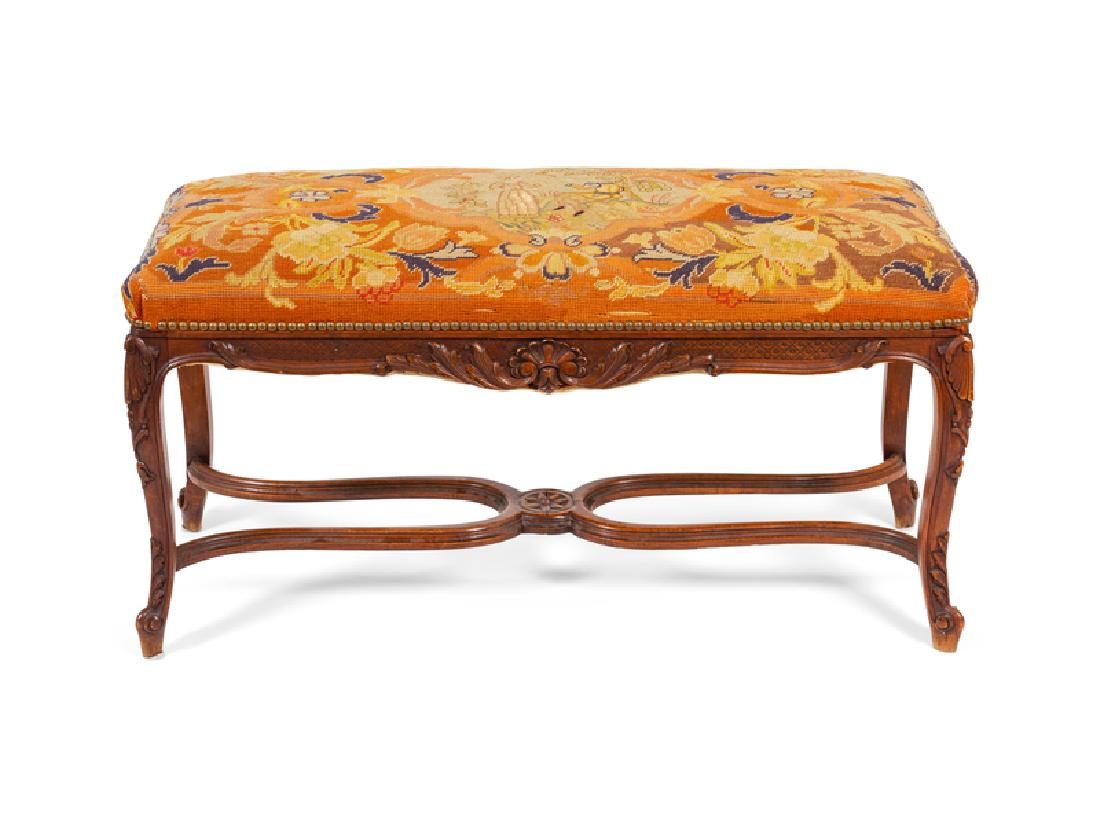 A Louis XV Style Carved Beechwood Needlepoint (1 of 1)