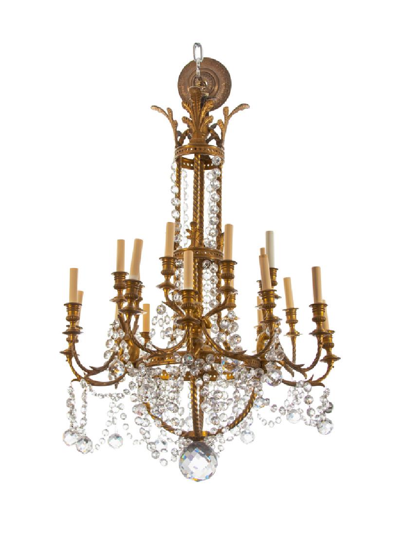 A French Gilt Bronze and Glass Chandelier (1 of 1)
