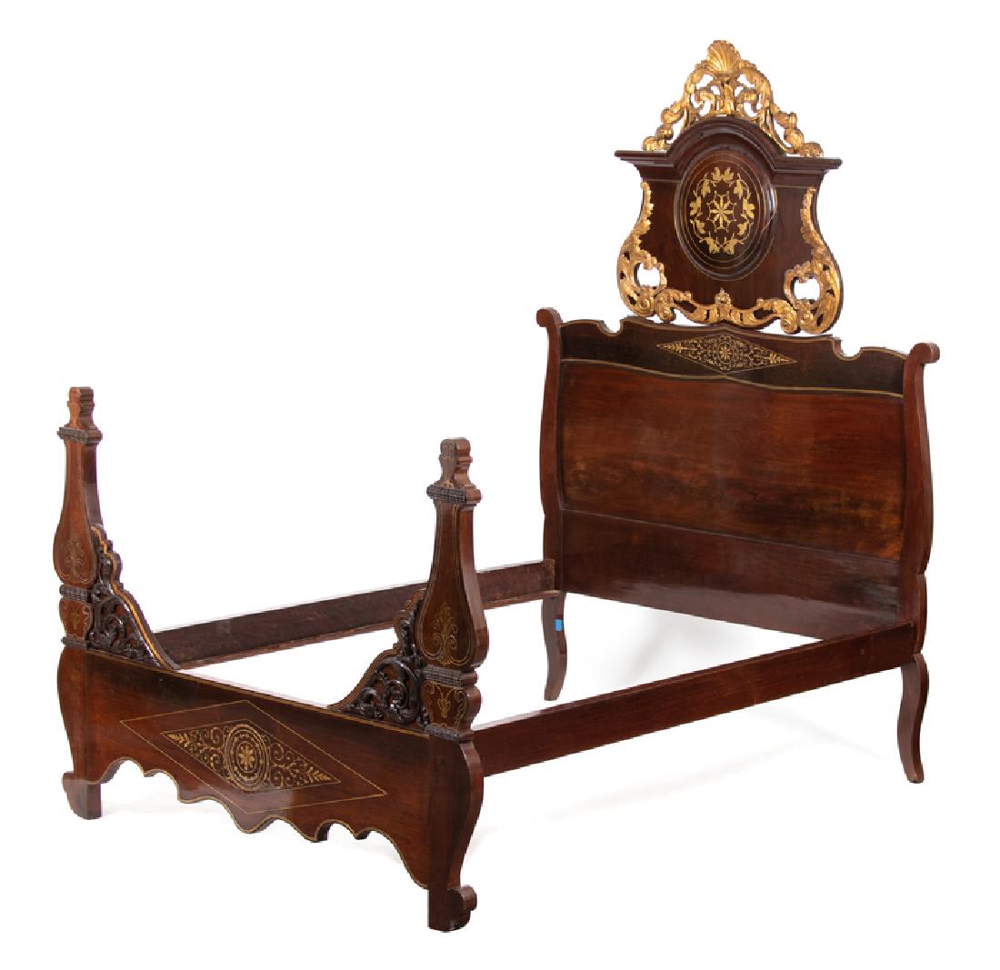 A Napoleon III Gilt Bronze Mounted Mahogany Bed (1 of 1)