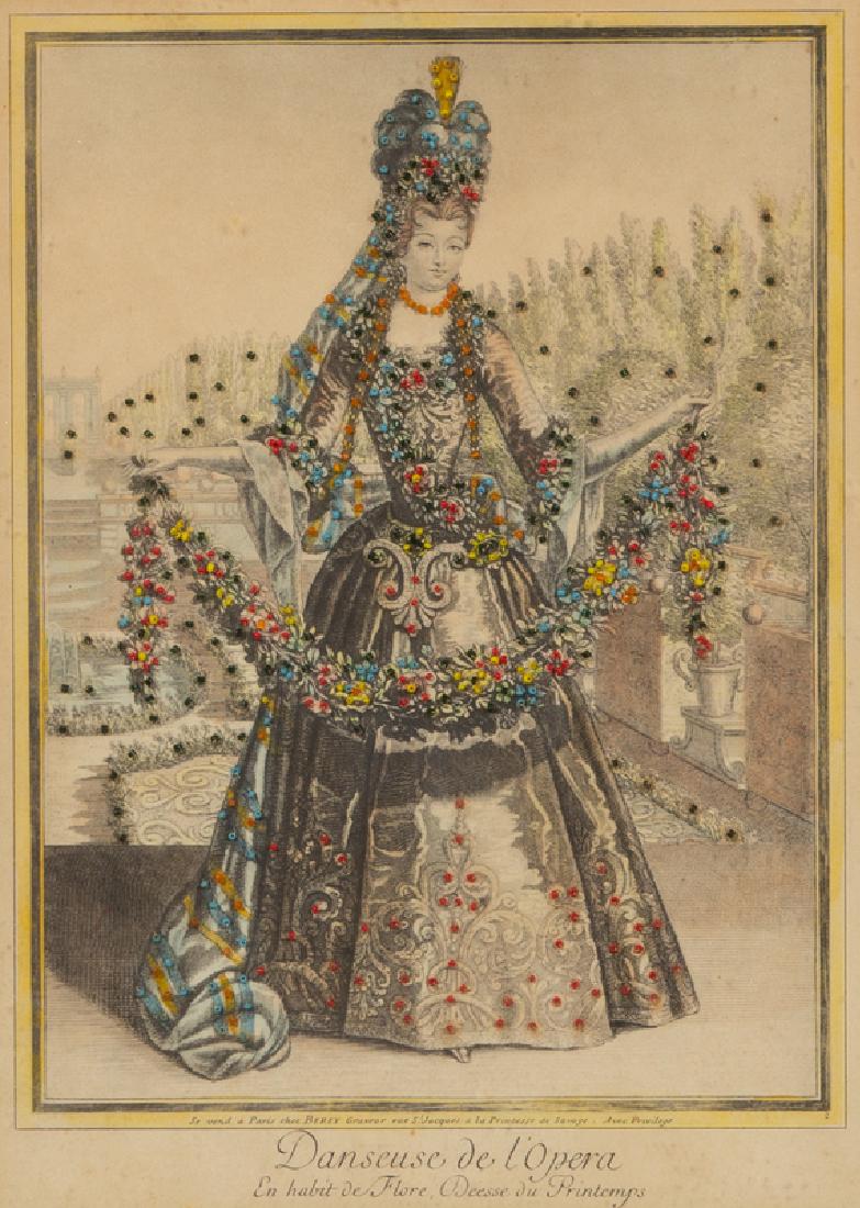 A Pair of Gilt Framed Hand Colored Gravure Prints (1 of 4)