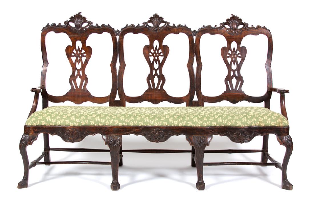 An Irish Chippendale Mahogany Three-Seat Settee (1 of 1)