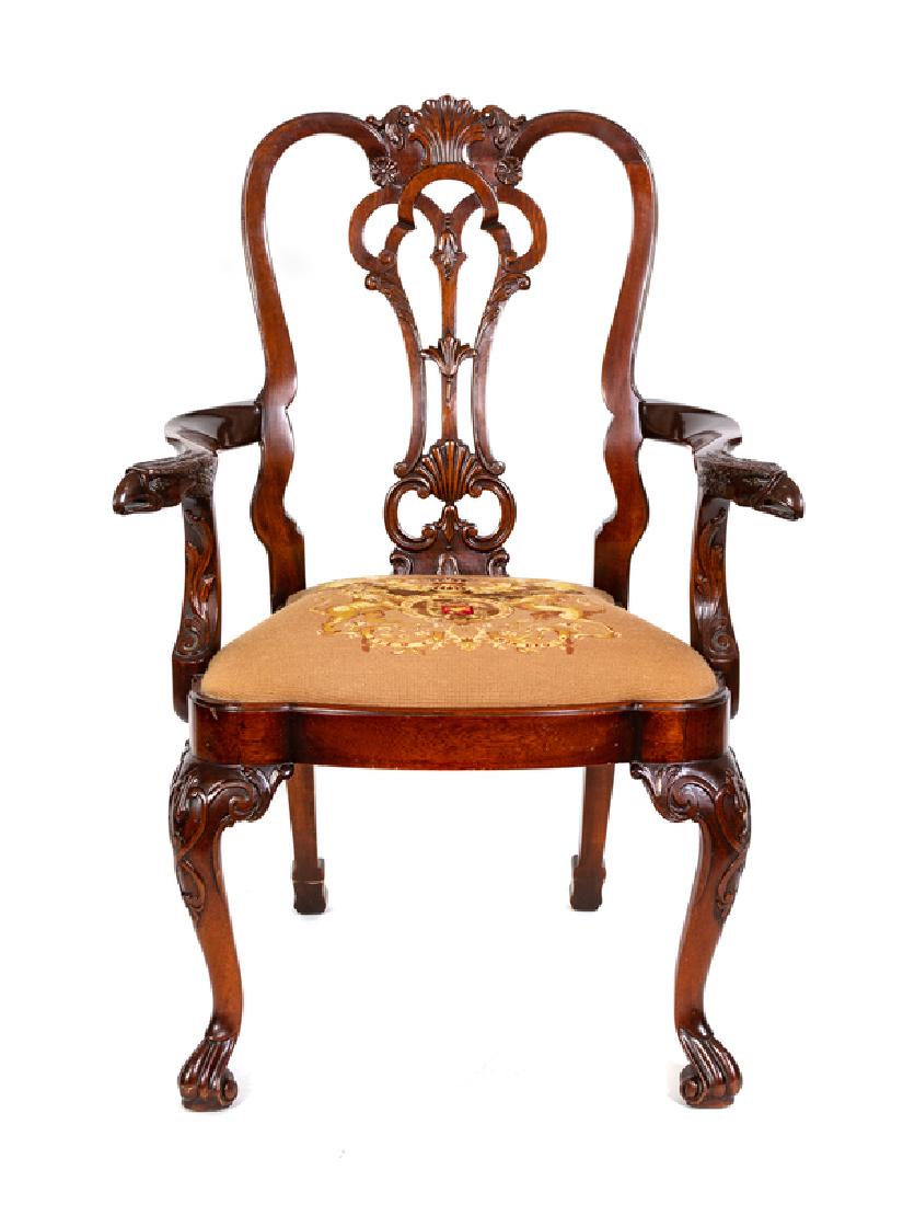 A George III Style Carved Mahogany Armchair (1 of 1)
