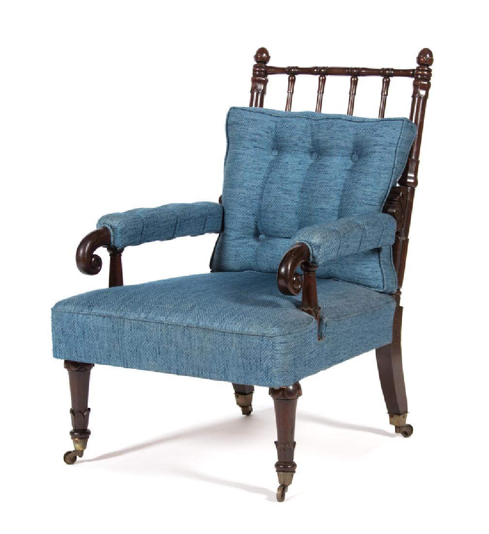 A Regency Style Mahogany Spindle Turned Open Armchair  (1 of 1)