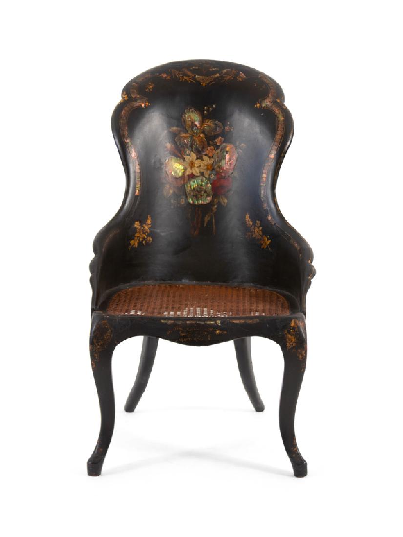 A Victorian Papier Mache Lady's Chair (1 of 2)