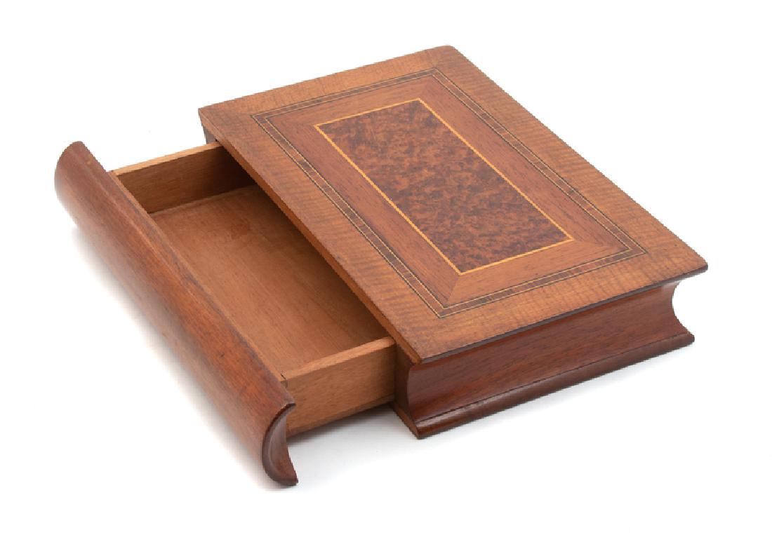 An English Inlaid Burlwood Book-form Box (1 of 1)
