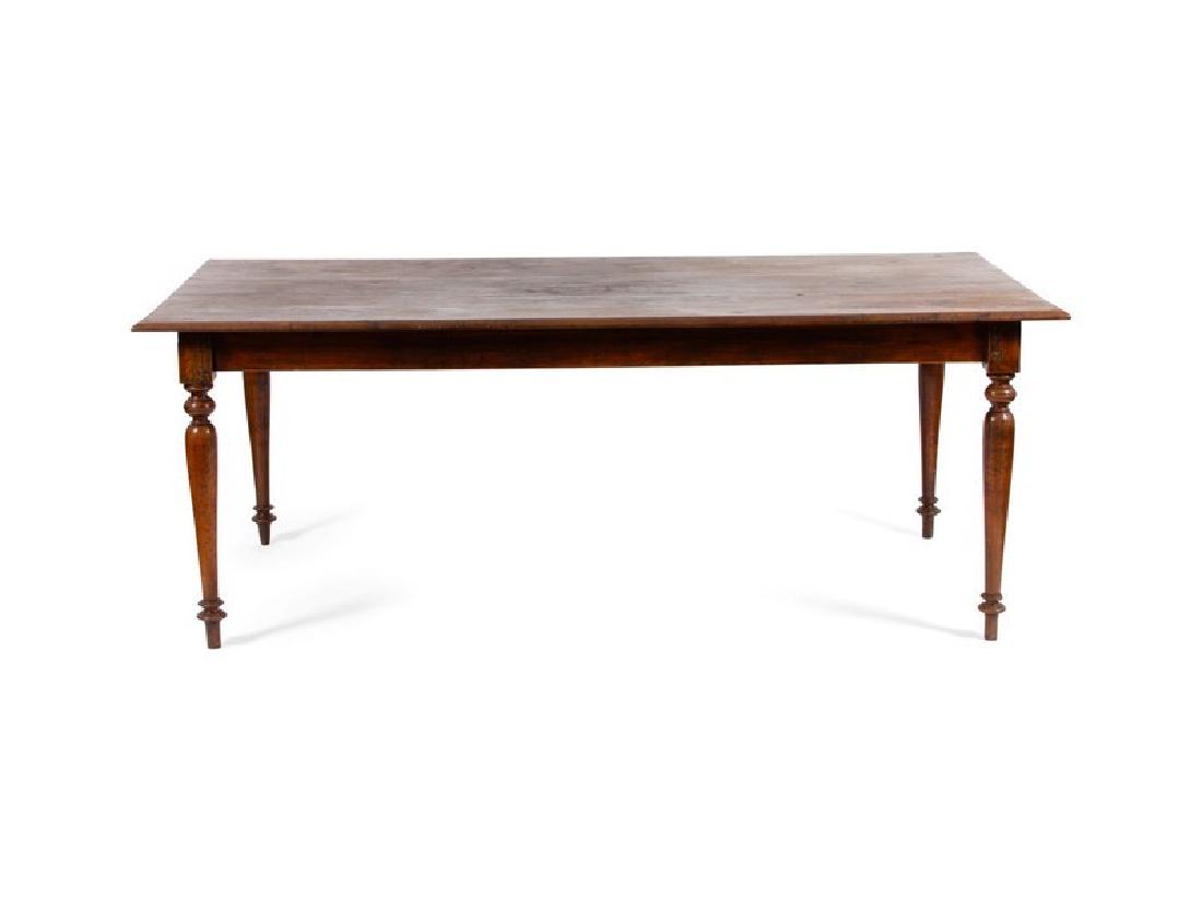 A Country Stained Wood Dining Table (1 of 1)