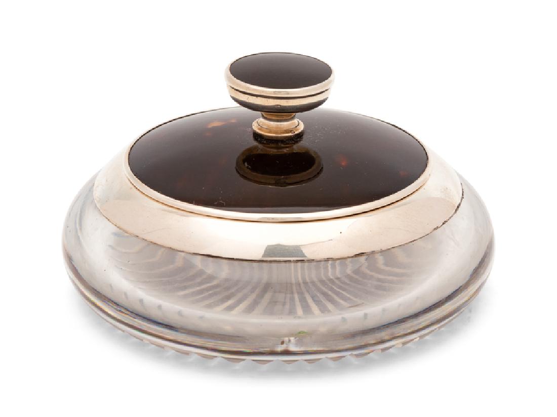 An English Silver Tortoiseshell Lidded Powder Jar (1 of 1)