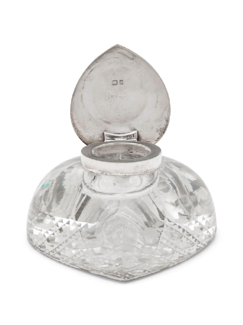 An English Silver Lidded Heart-shaped Cut Crystal (1 of 2)