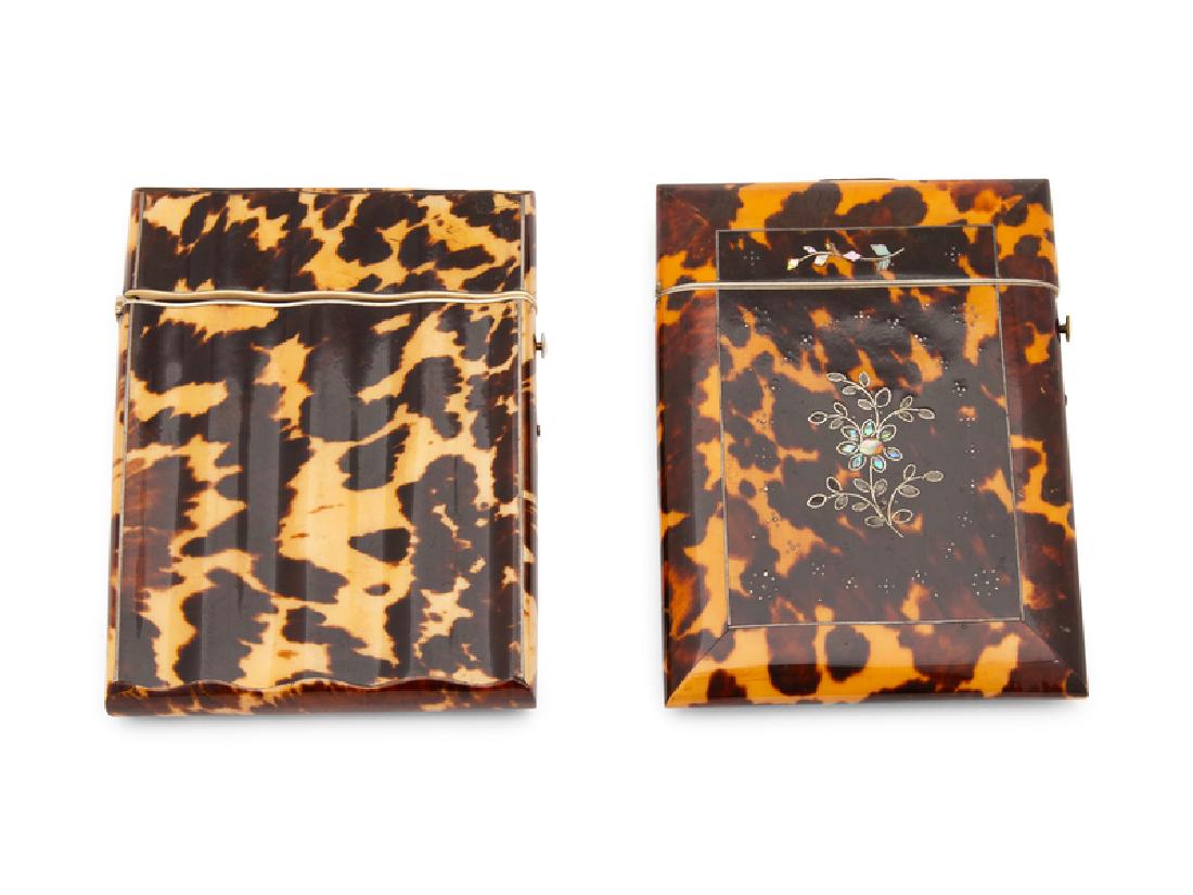 Two Silver Inlaid Faux-Tortoiseshell Card Cases (1 of 1)