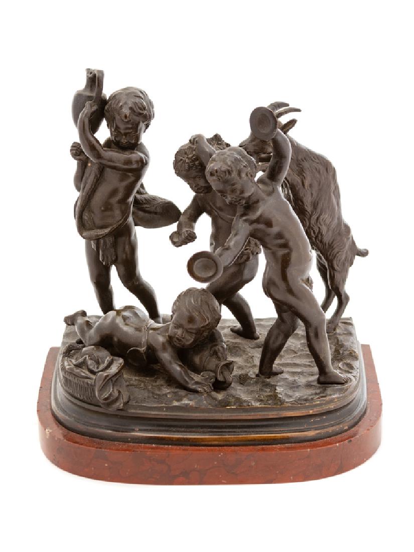 A Bronze Figural Group of Four Putti and a Goat (1 of 1)